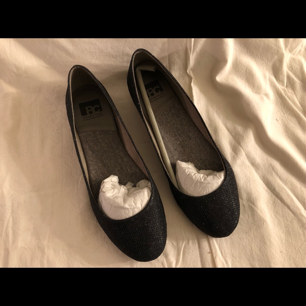 BC Black Sparkly Flats